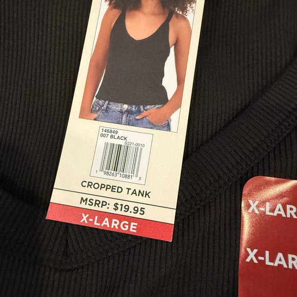 NWT Aeropostale Wear 2 Ways Ribbed Crop Tank Women's Black and Light Blue. XL - Picture 6 of 6